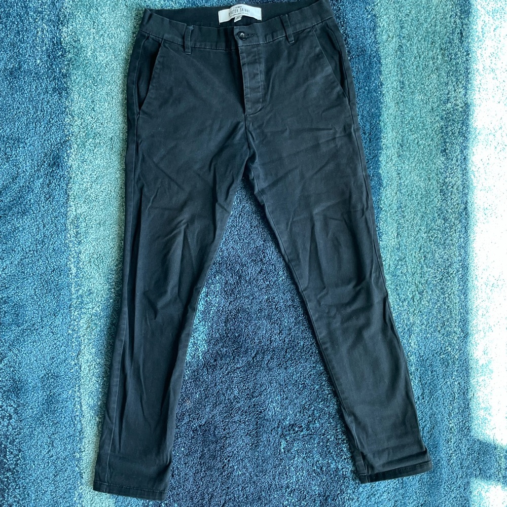 Topman Slim Stretch Black Trousers